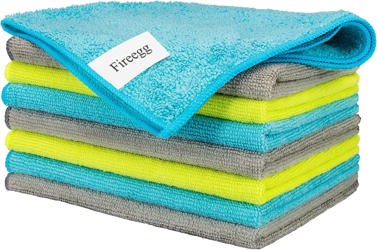 Fireegg Microfiber Cleaning Cloths, Reusable Dusting Cloths for Kitchen, Car, Glass, Furniture and Home Cleaning, Soft Absorbent Lint Free Cleaning Towels, Multi-Purpose Cleaning Rags